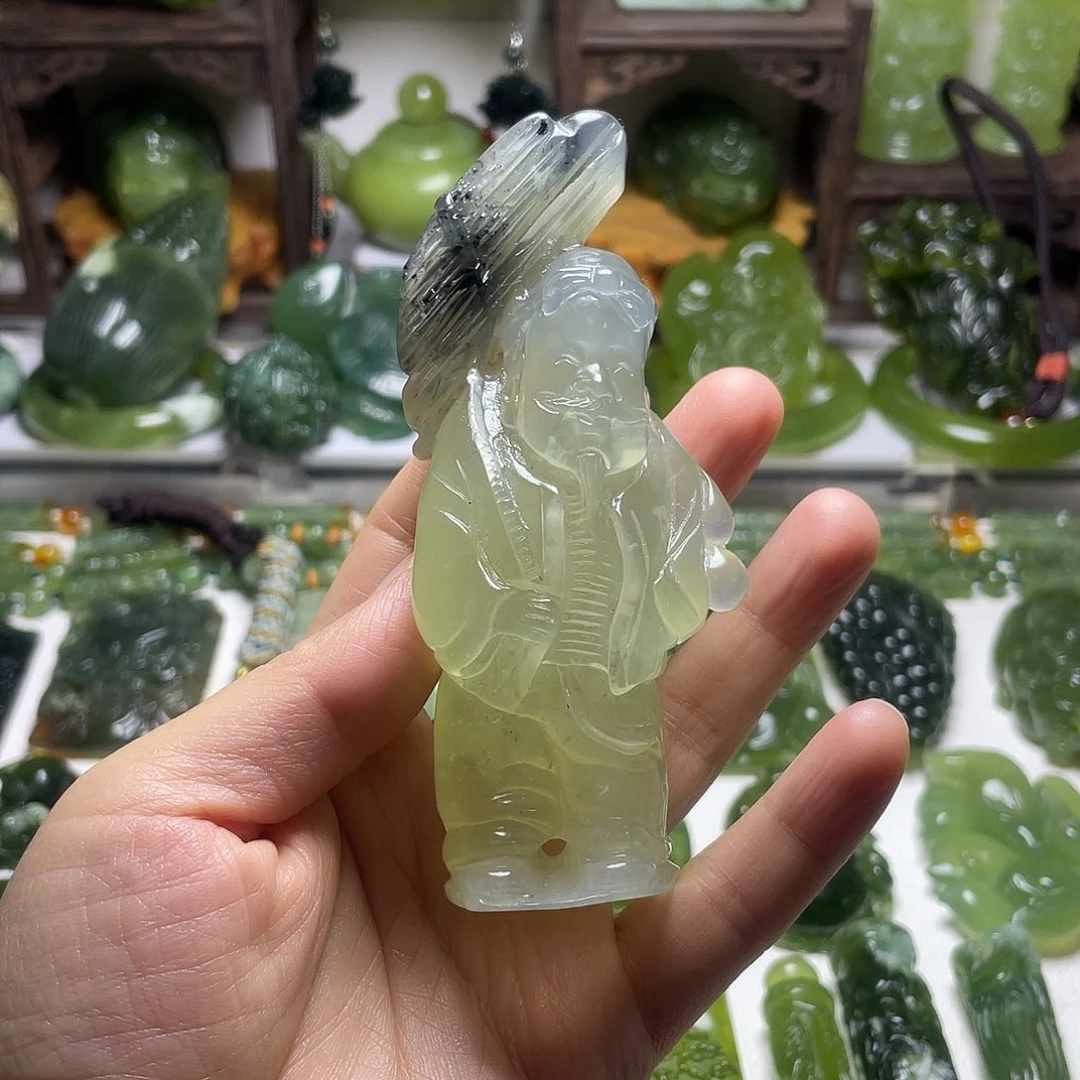 蛇纹石玉未镶嵌手把