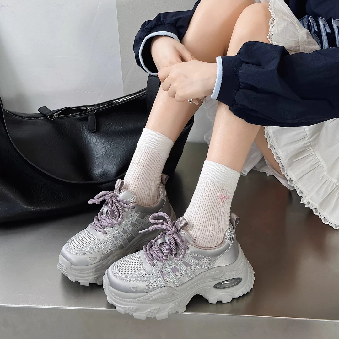 秋季大码女鞋40一43新款2025百搭休闲老爹鞋中跟特大号女单鞋