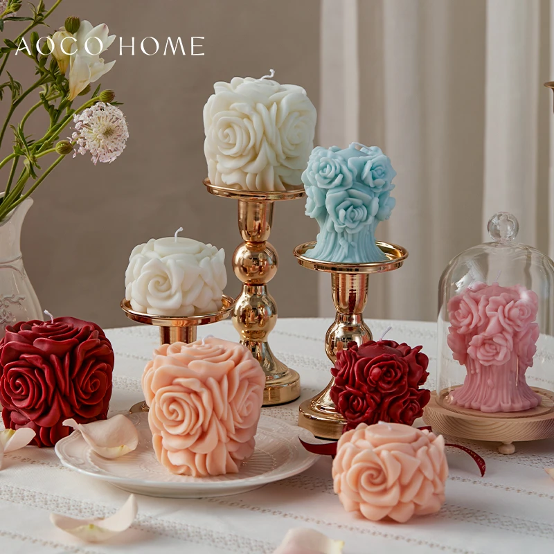 【玫瑰花开】创意手作玫瑰花束香薰蜡烛浪漫情调香氛高级装饰摆件