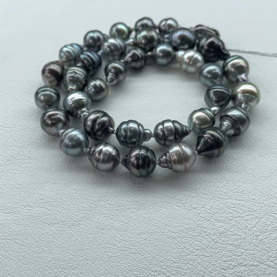 银S925镶嵌项链海水珍珠大溪地巴洛克8-11m m