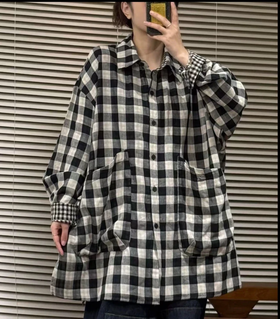 春季新款经典格子衬衫