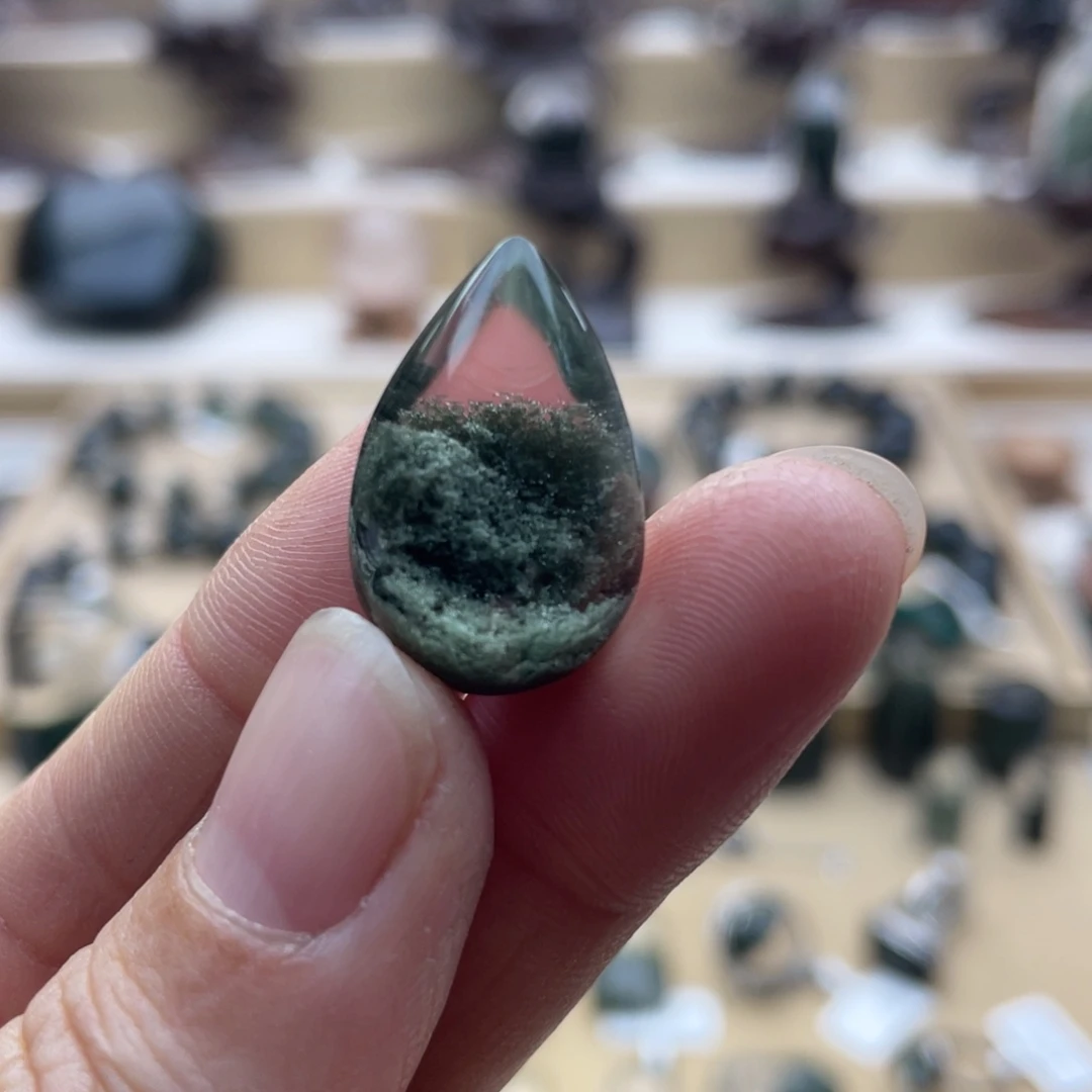 水晶颈饰未镶嵌绿幽灵聚宝盆水滴