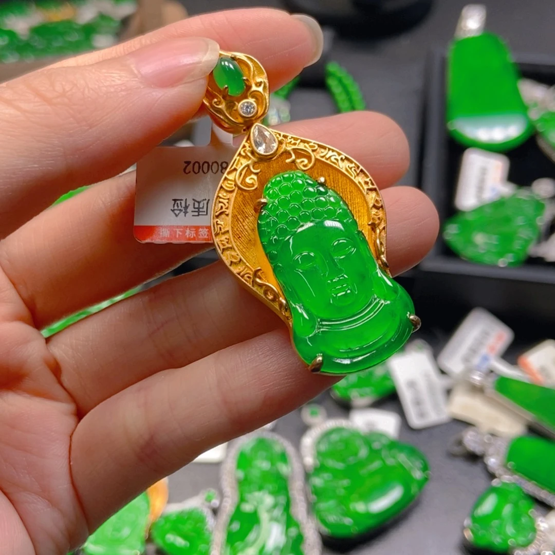 翡翠银S925镶嵌吊坠(不含链)
