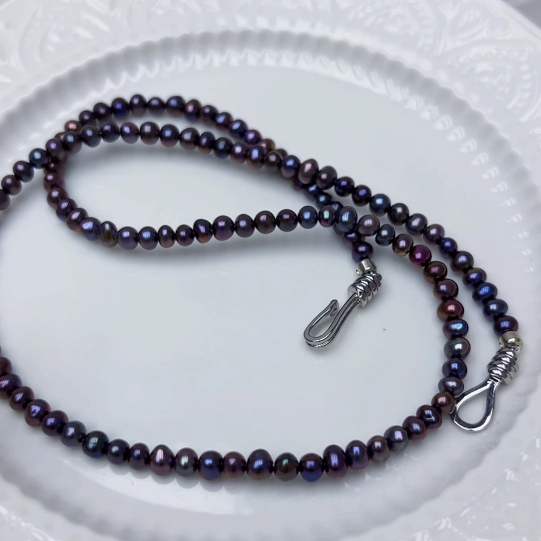 淡水珍珠颈饰银S925镶嵌