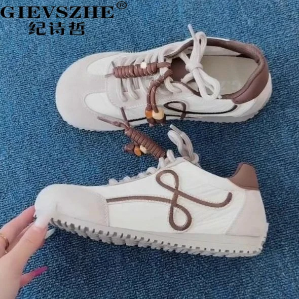 纪诗哲真皮德训鞋女2025秋季新款厚底百搭休闲运动女秋季真皮厚底