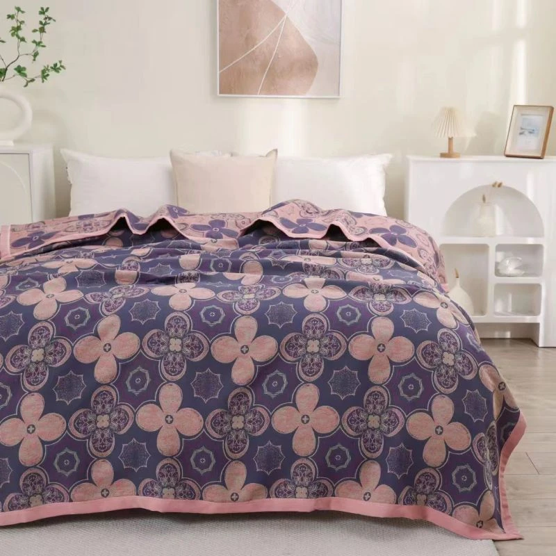 XDONGY（冬云家纺）200*230生姜暖绒A类抗菌自发热 恒温毯 澜图紫色