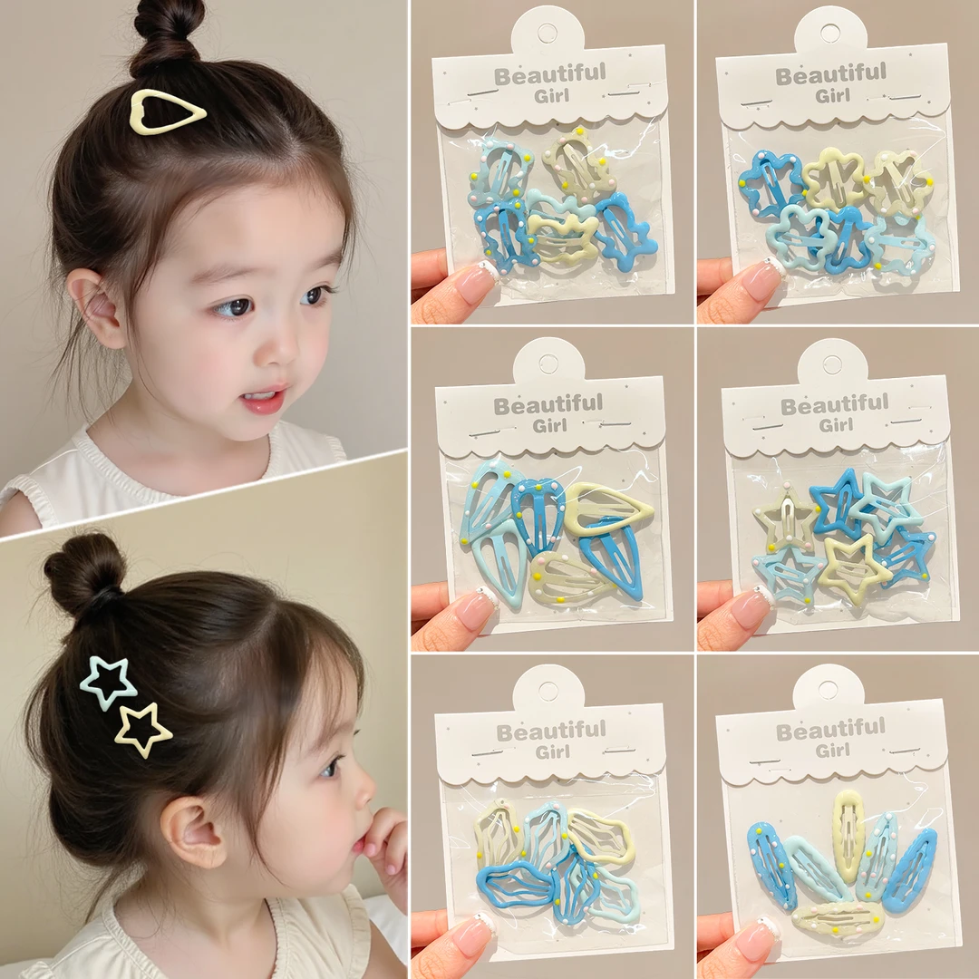 【碎发神器】儿童蓝色波点星星发夹女童前额刘海碎发卡新款可爱bb夹