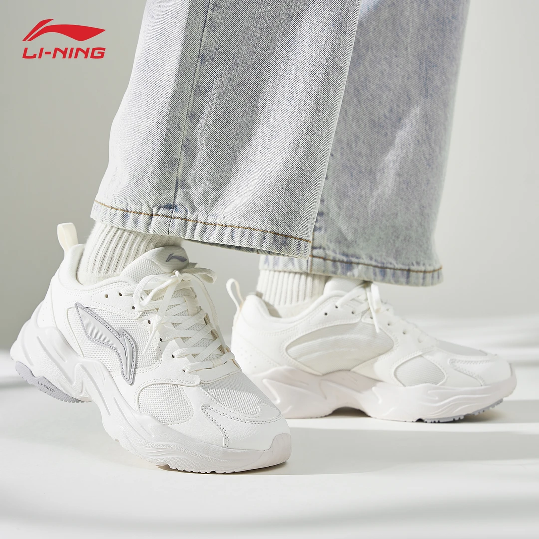 李宁脉冲运动鞋男鞋透气网面跑步鞋软弹舒适小白鞋休闲百搭老爹鞋
