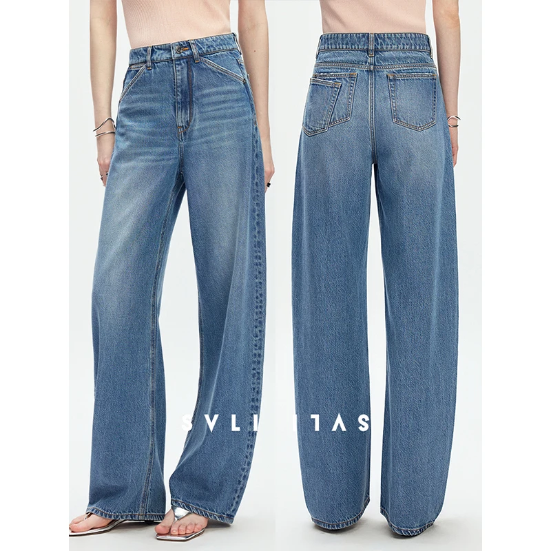 SVLI｜''弯刀牛仔''重工水洗炒雪花莱赛尔棉时髦微弧弯刀牛仔裤