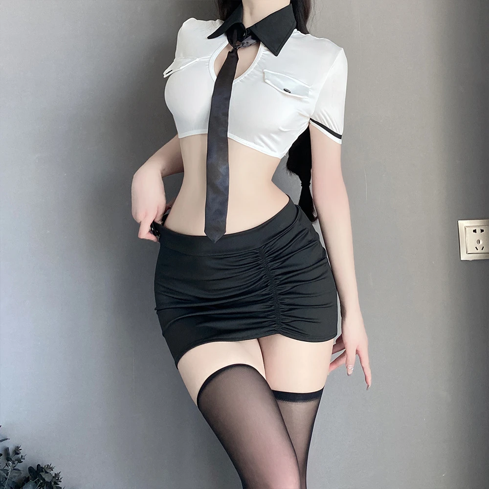 性感秘书包臀内衣小胸服诱惑套装显瘦辣妹jk夏季欧美学院风纯欲风