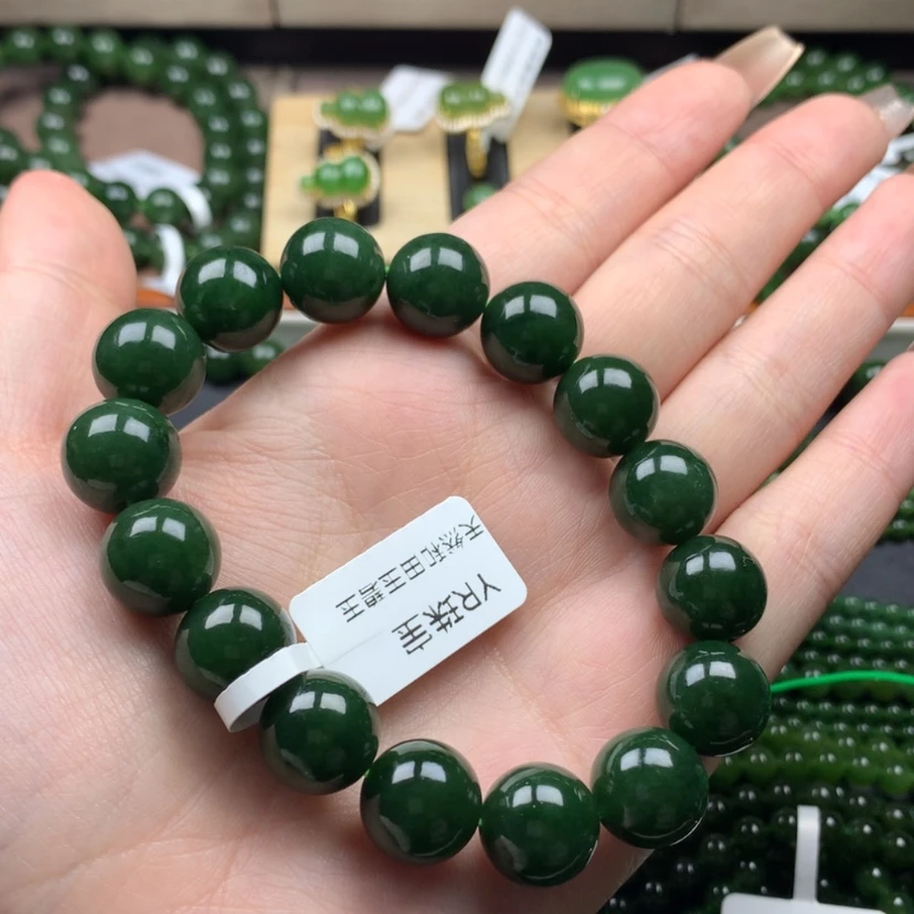 【闪购商品】和田玉(碧玉)手串未镶嵌13m新人福利