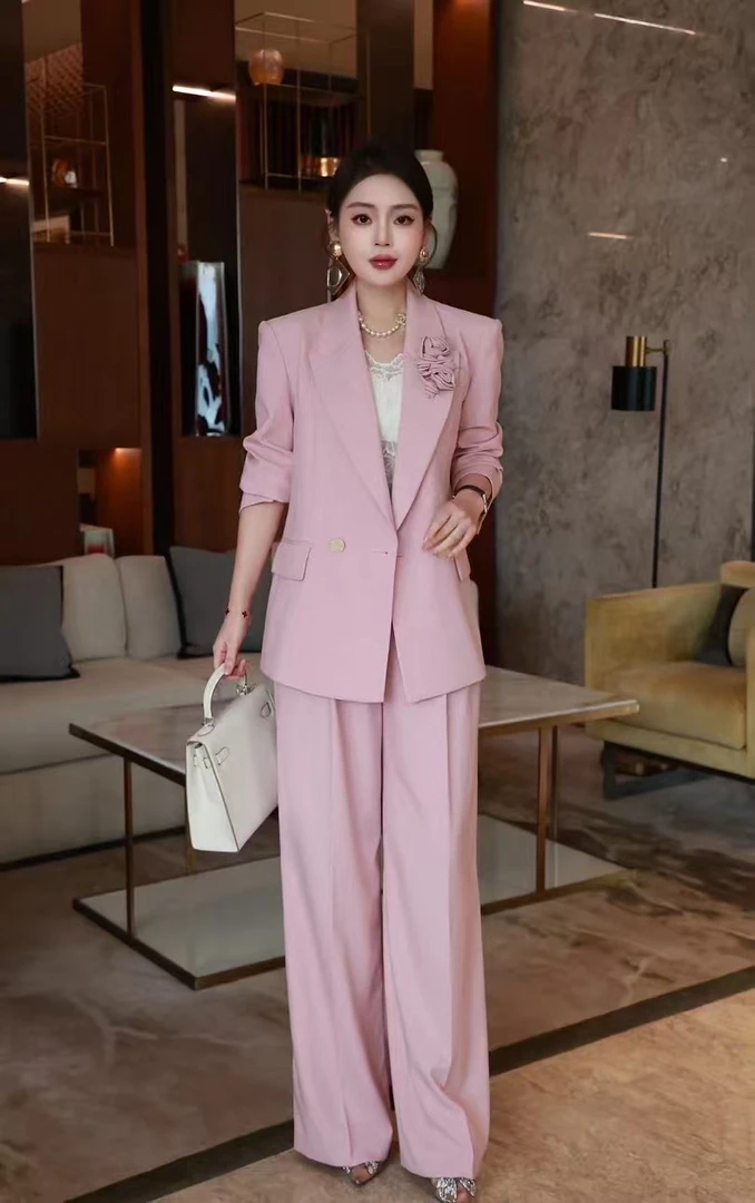 OMG高级感名媛气质西服套装女提花套装【断码清仓】