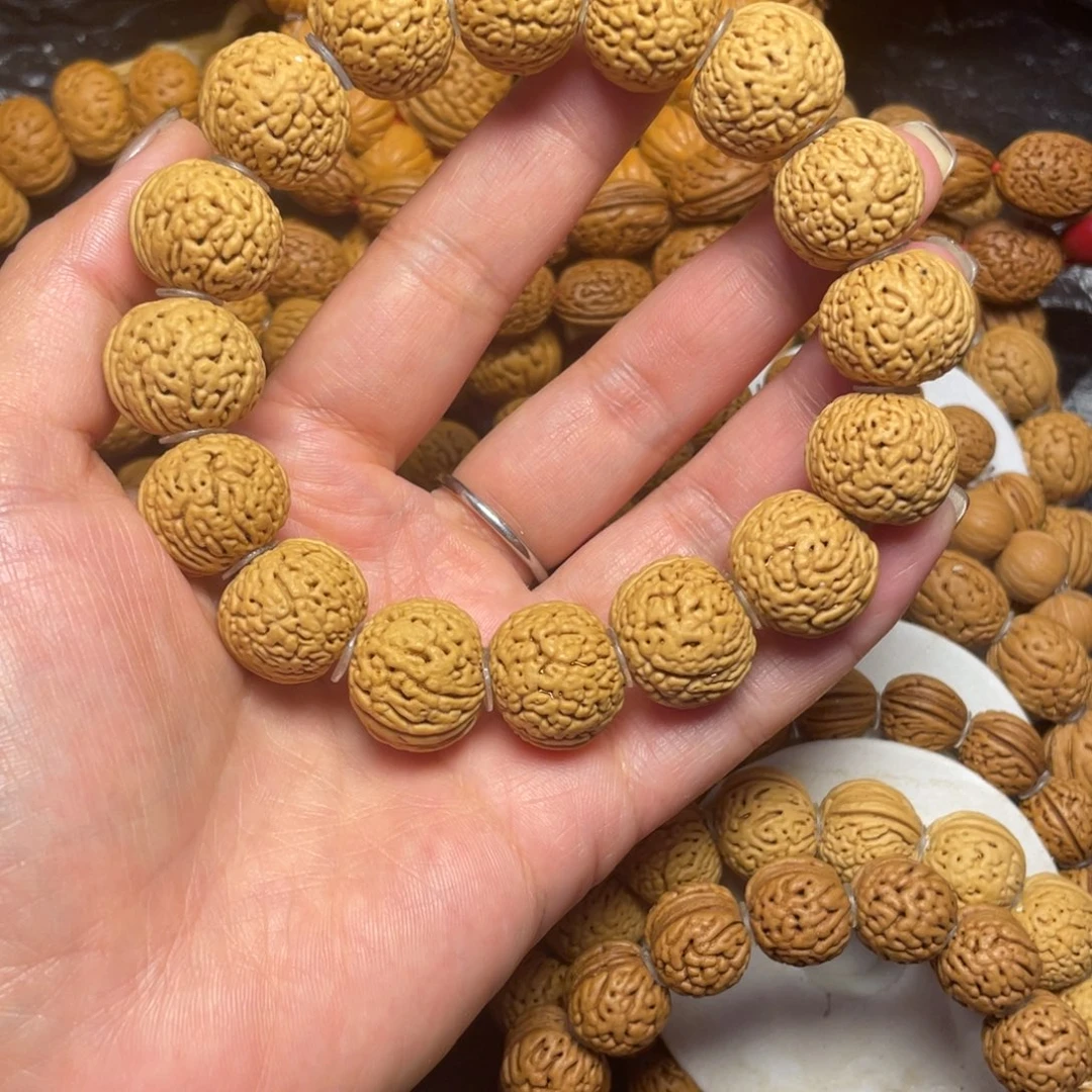 桃木桃核手串19+野生满天星