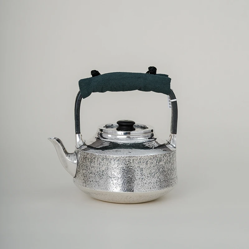 【怀炉堂】扁腹提梁银壶