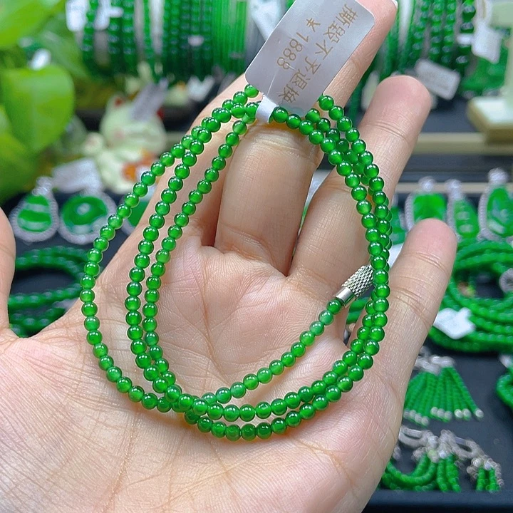 翡翠颈饰未镶嵌圆珠项链3