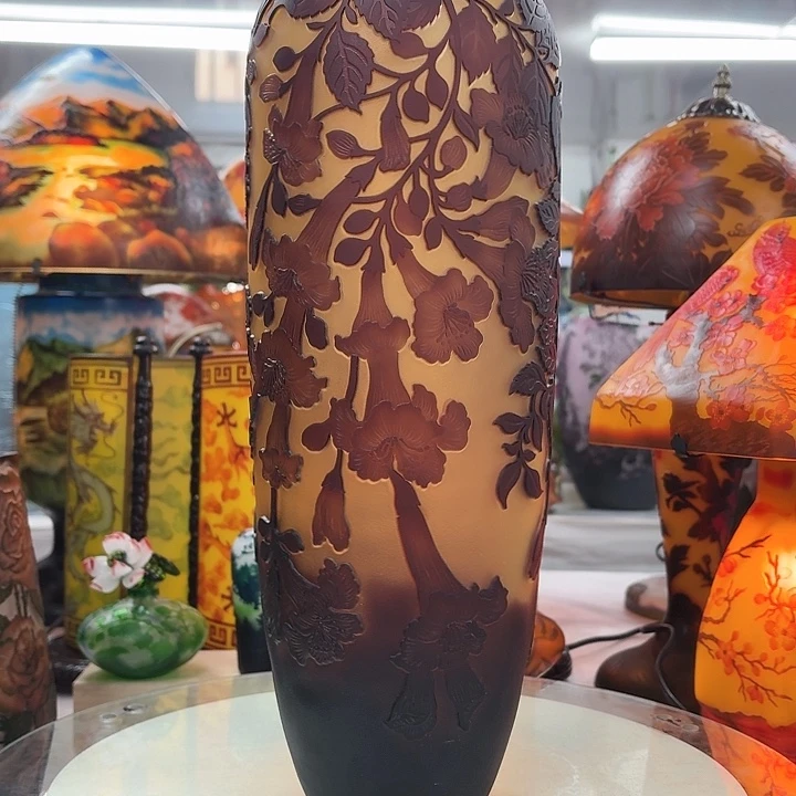 平***福琉璃高40口6凌霄花花瓶