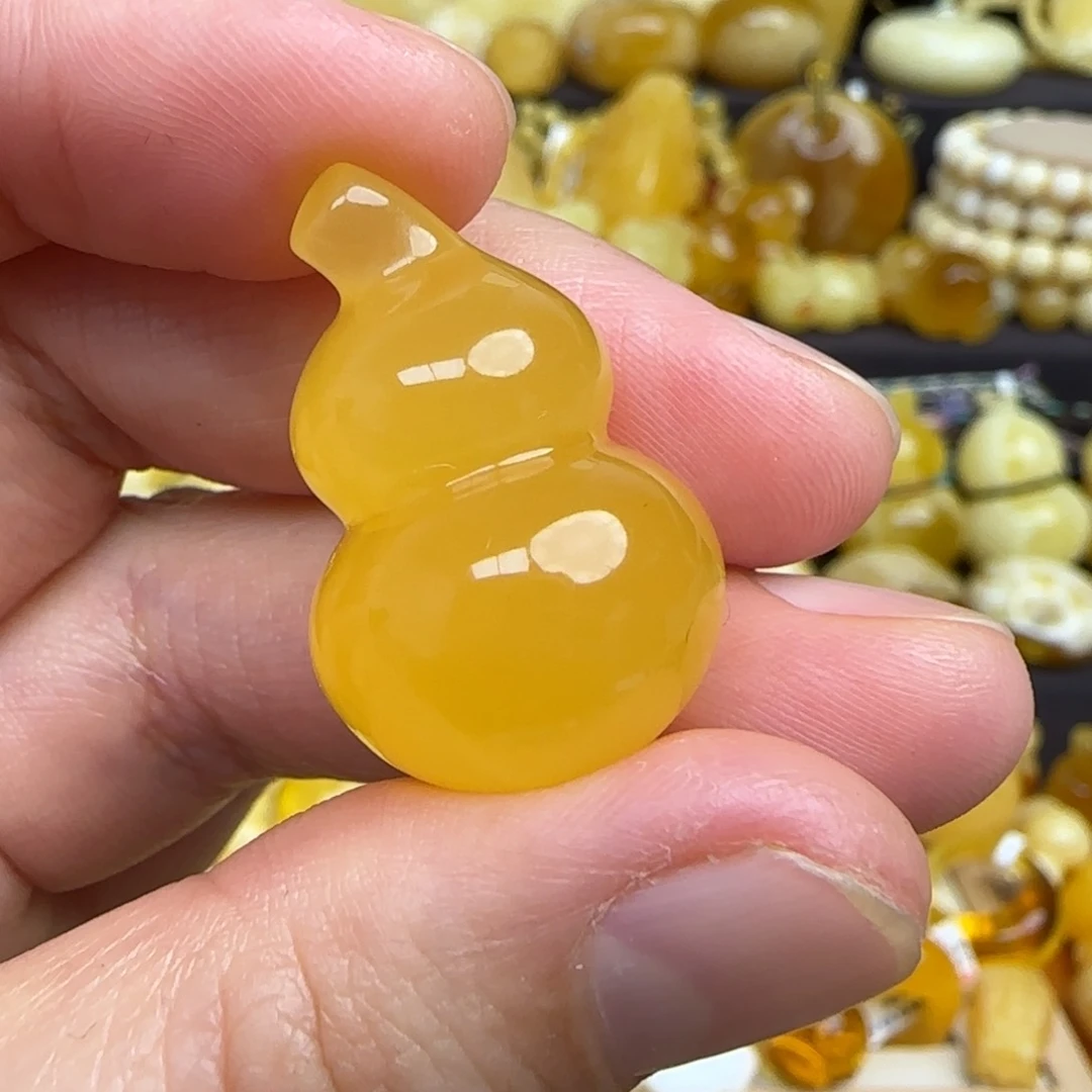 蜜蜡吊坠(不含链)未镶嵌ʷ****ᵃ天然蜜蜡葫芦吊坠