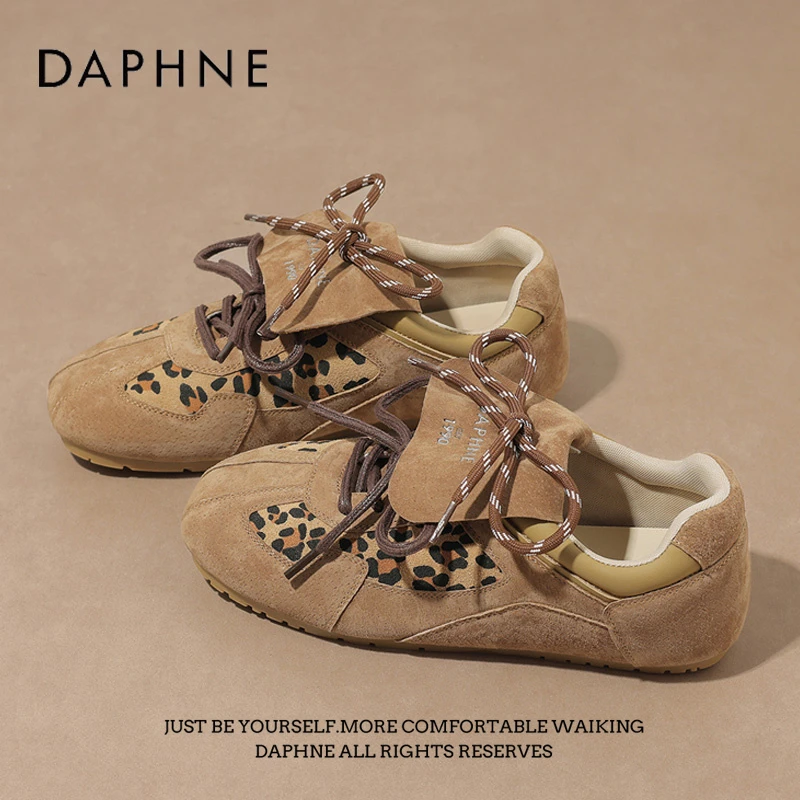 达芙妮创意德训鞋女款2025新款春季加绒勃肯阿甘鞋美拉德棉鞋女