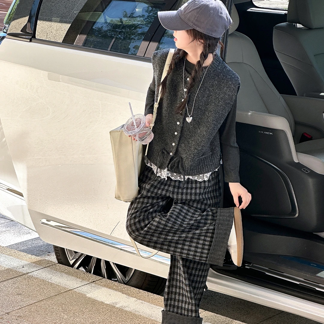 简约潮牌店铺儿童服装2025年新款衣服女童装秋装套装6-12岁高级感