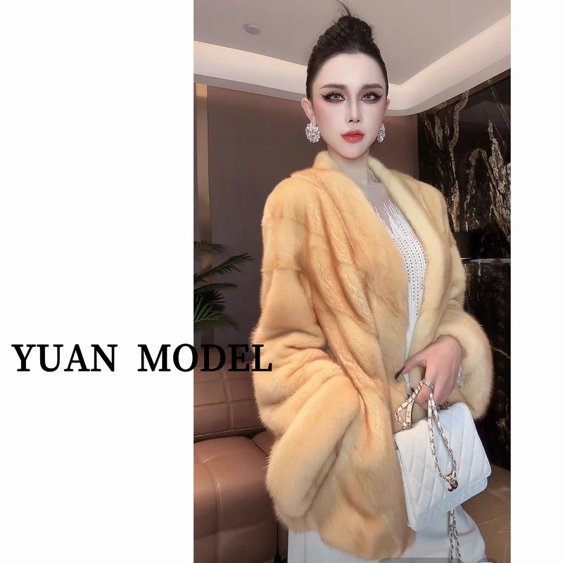 YUAN MODEL/媛老板【高端贵妇】高端欧货气质贵妇貂外套 101825