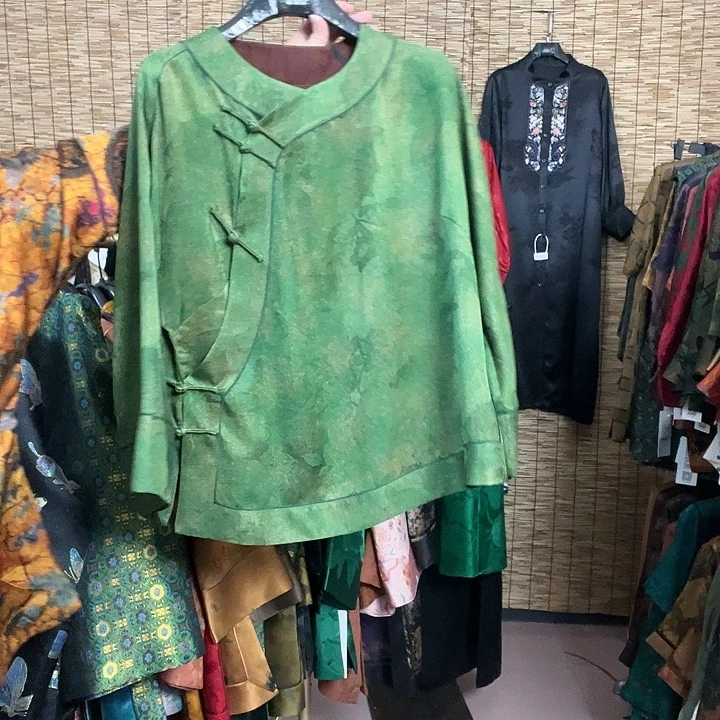 浅***淡花螺香云纱绿色4XL