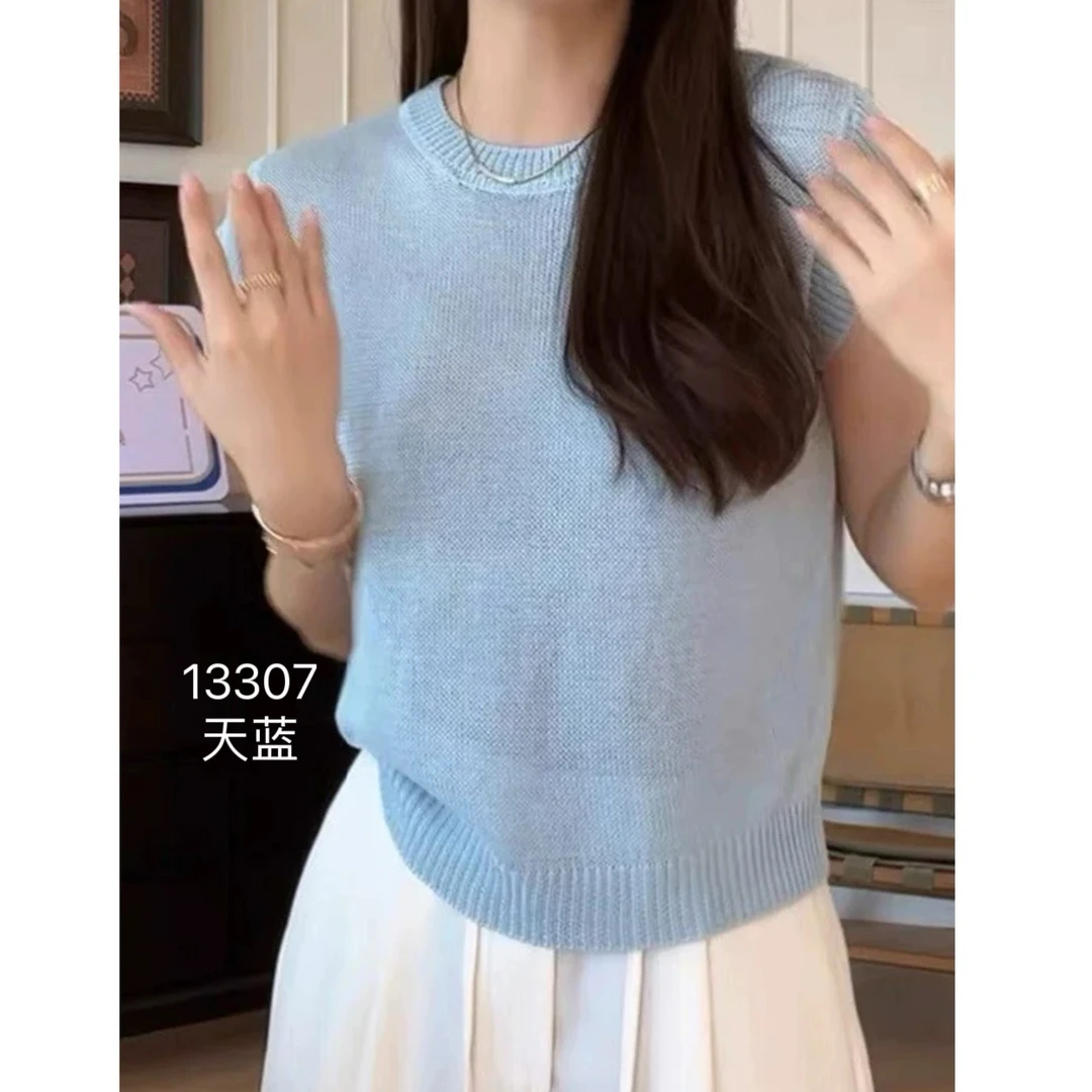 13307（部分无水洗唛，介意慎拍）WANGDAN新款小U领净版小飞袖