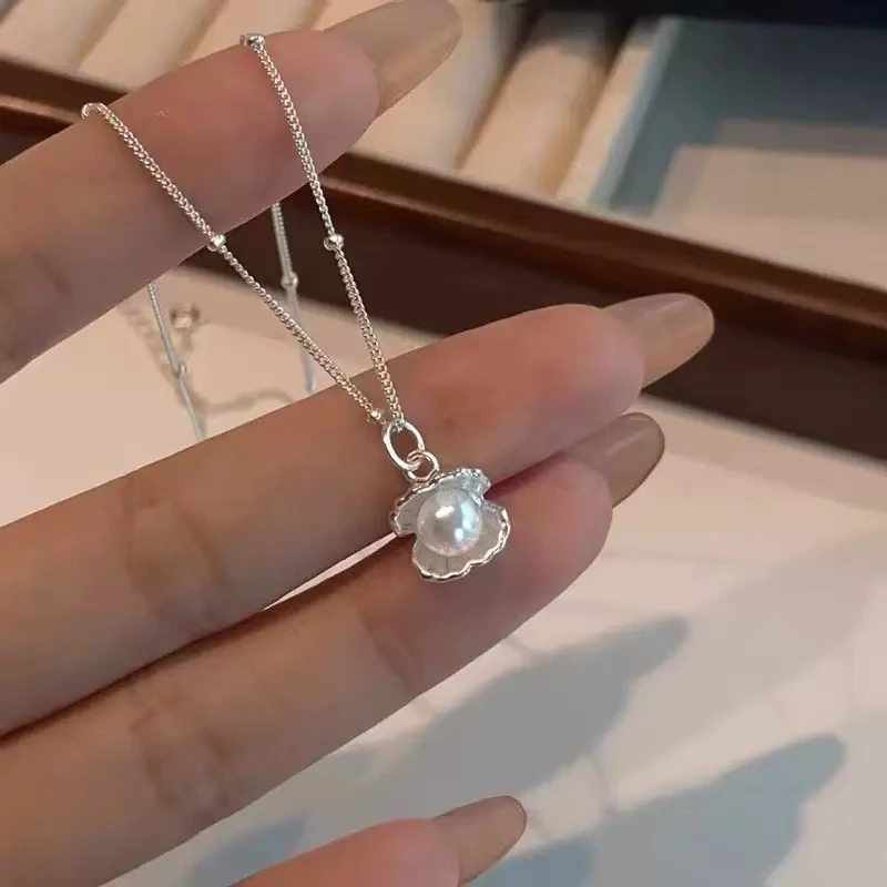 银吊坠 424贝壳珍珠项链