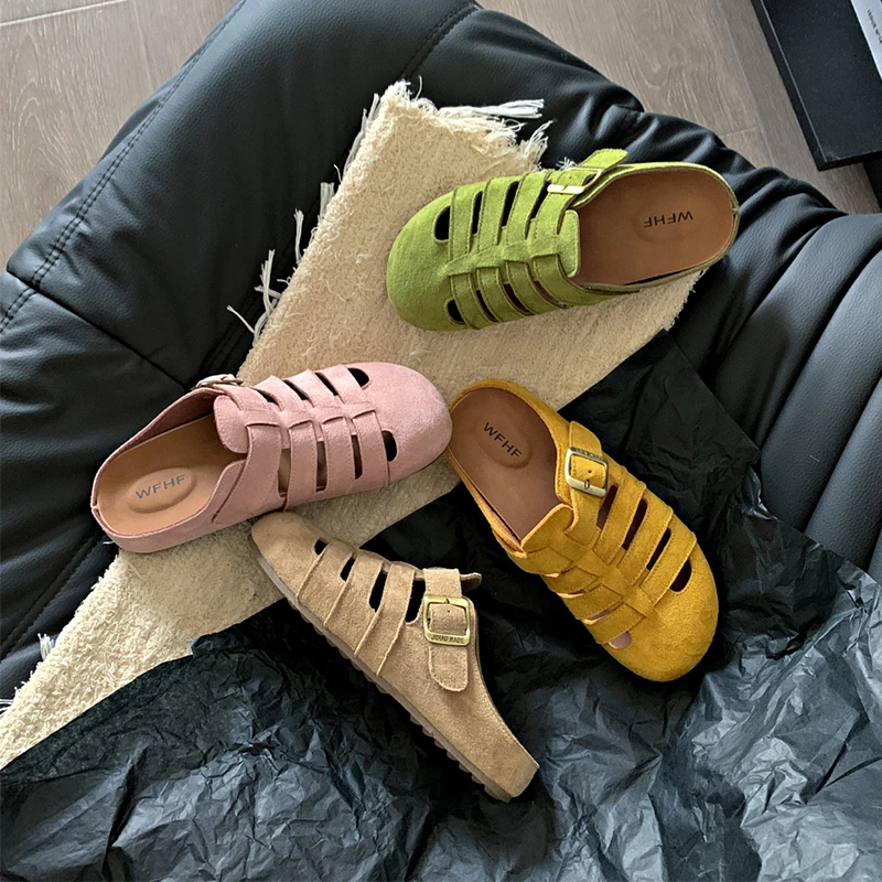 勃肯拖鞋女外穿2025年春夏新款厚底一脚蹬懒人鞋包头半拖鞋勃肯鞋