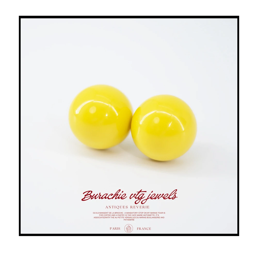 合金亚克力耳饰 黄色【05552】太美了意｜AlettmBrothers色彩盎然