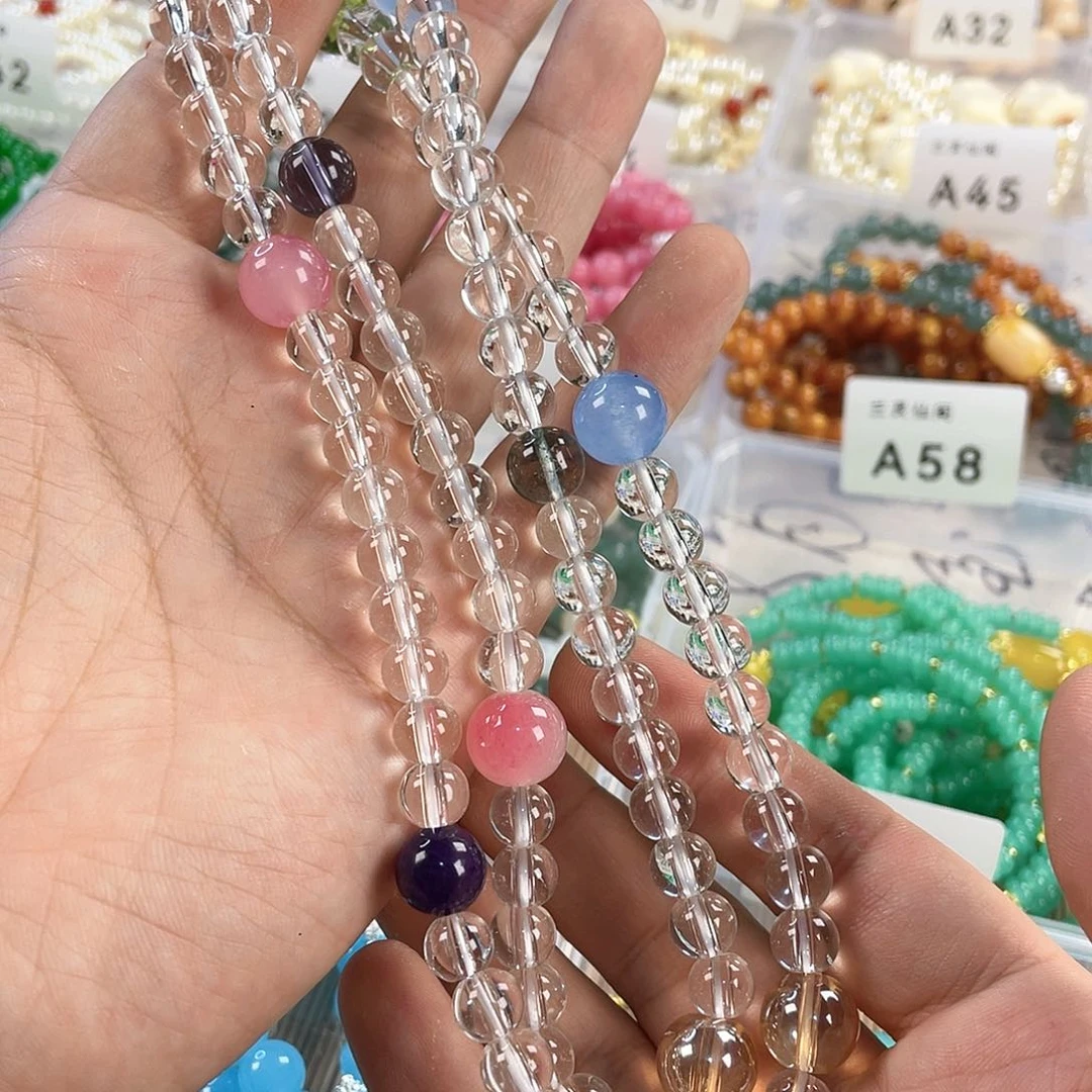 檀香木手串银S925镀金镶嵌