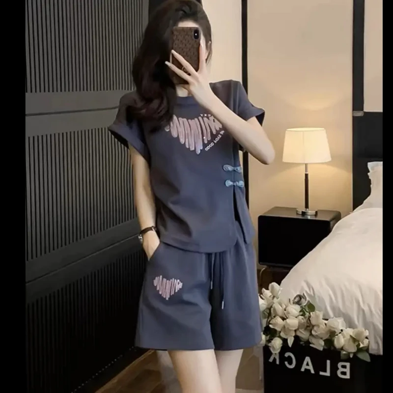 《烟雨江南》灰调·两件套·新中式盘扣套装