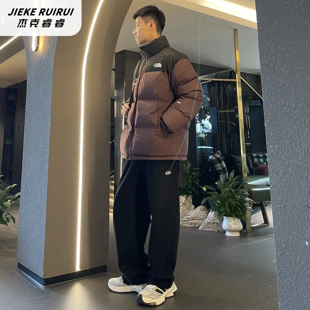 【睿】冬季潮牌新款撞色立领羽绒服时髦保暖亲子羽绒外套杰克睿睿