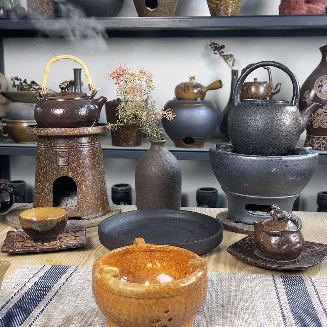 壶紫砂粗陶实用茶炉