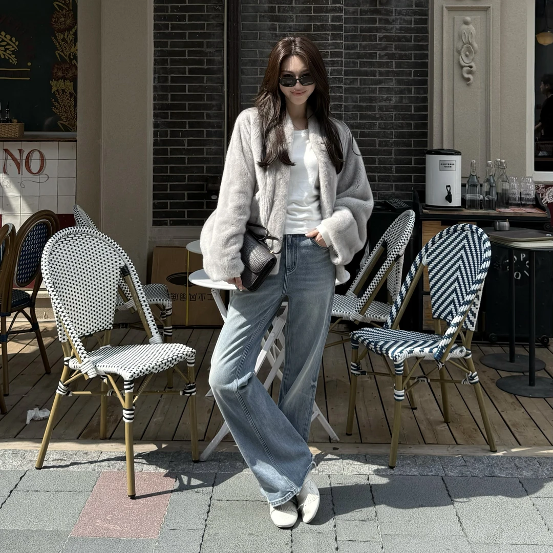 王嬛嬛MsLime25年新款【海盐芝士】弹力牛仔棉微喇牛仔裤 HD2C0380