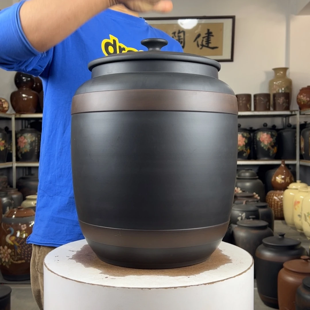 15升水缸盖子有孔的素罐