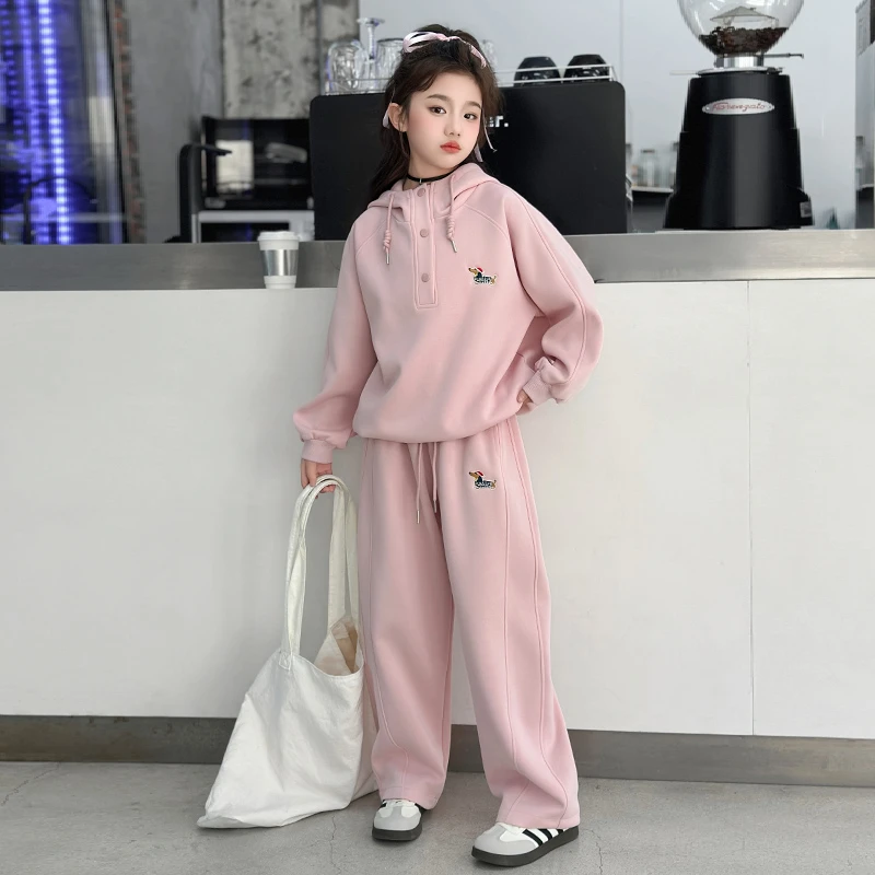 女童卫衣套装春秋款2025新款洋气儿童女孩早春运动服大童韩系穿搭