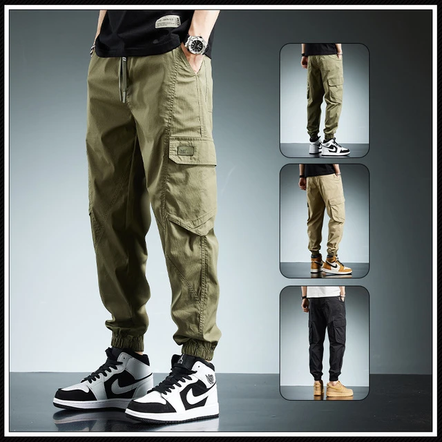 2025年夏季男士工装薄款潮流舒适休闲透气宽松百搭束脚九分裤子