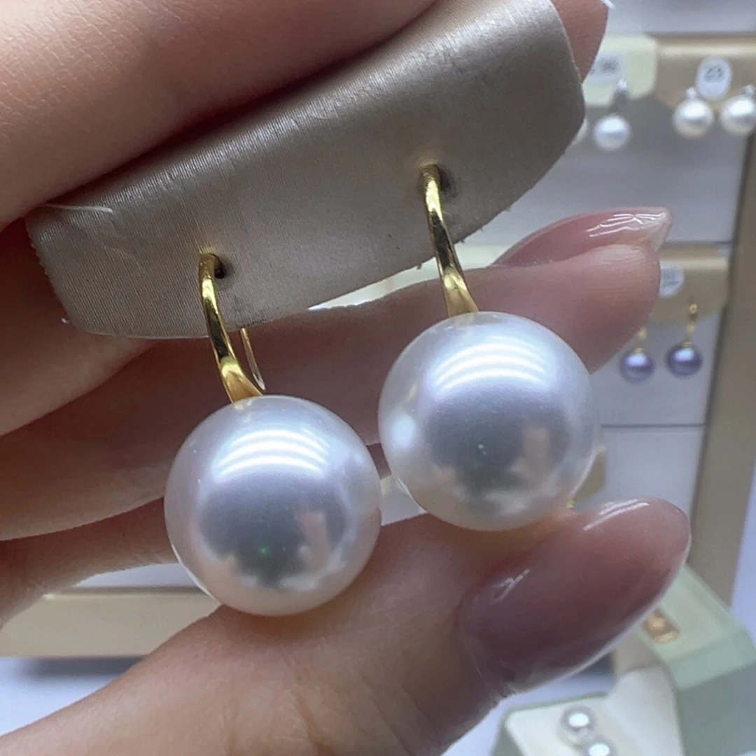 银S925镶嵌淡水珍珠耳饰