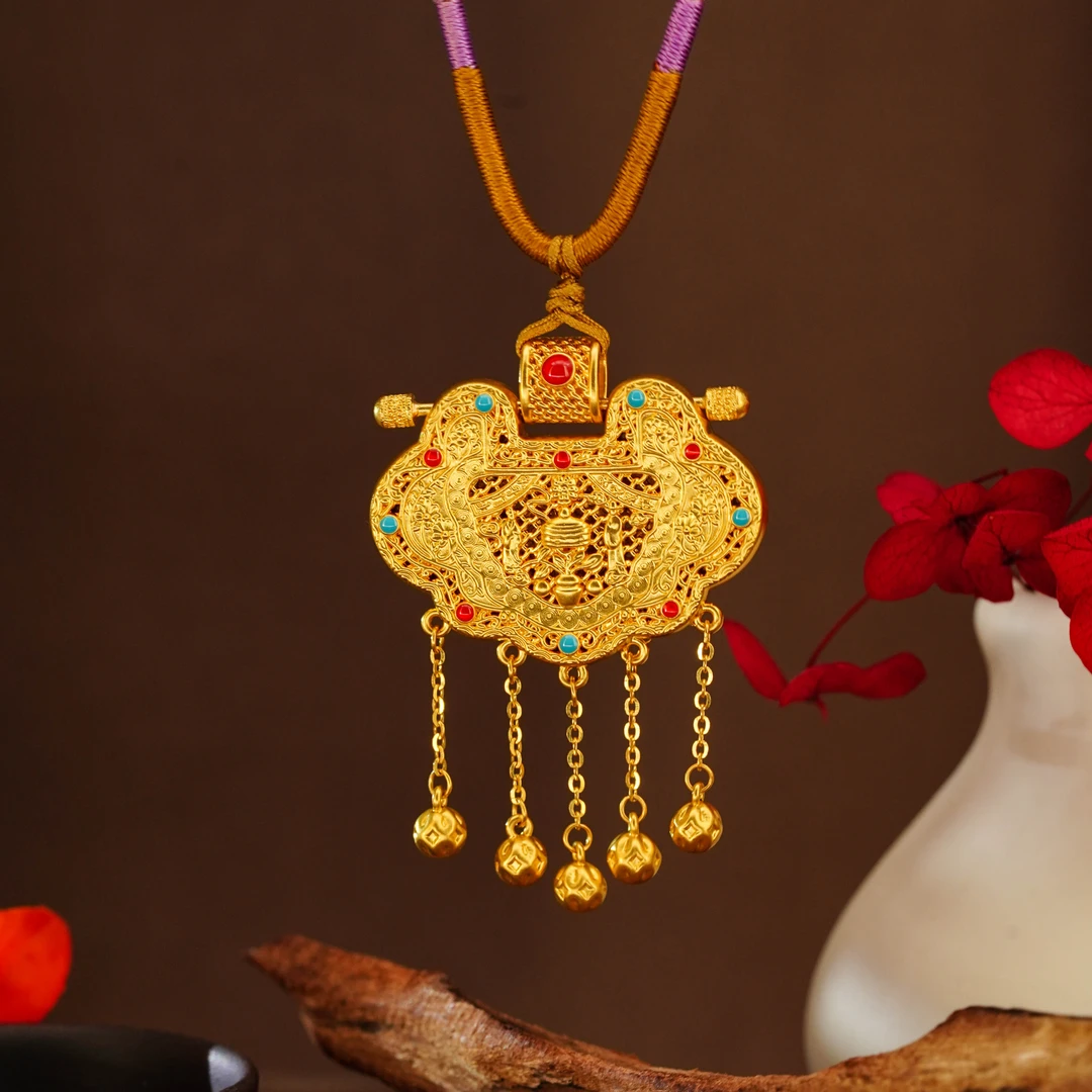 【敏敏专享】足金999投资金 无氰硬金天子门生吊坠 HJD1035