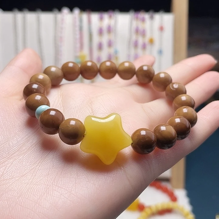 蜜蜡未镶嵌裸石手串