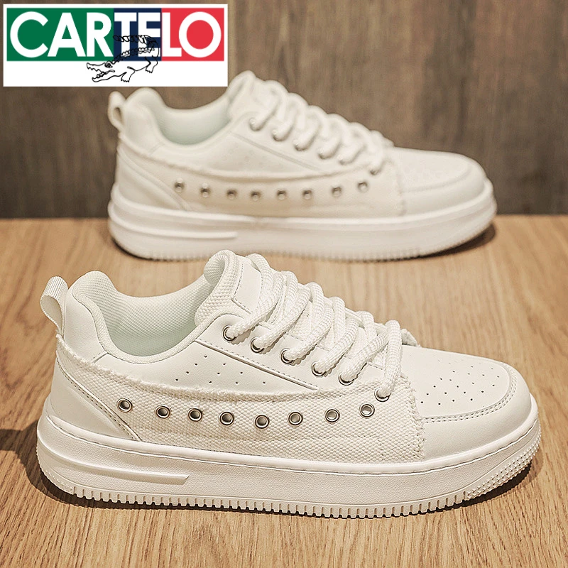 卡帝乐鳄鱼板鞋男鞋秋季2025新款时尚小白鞋百搭运动休闲鞋子男款