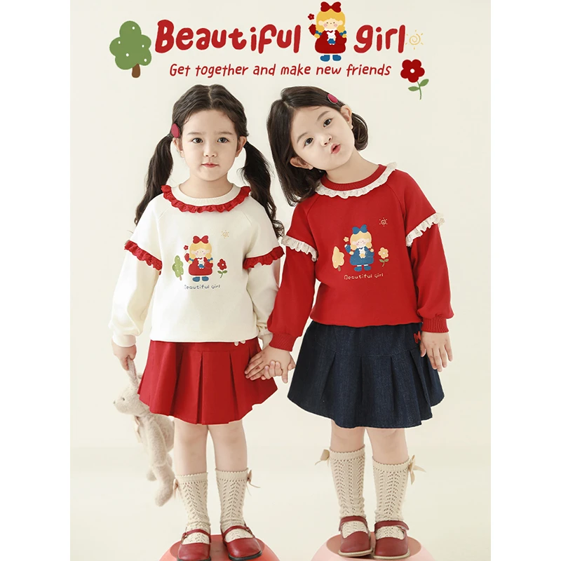 YOEHYAUL/幼悠幼悠【可爱女孩】春贰波洋气百搭女宝学院风半裙C3064