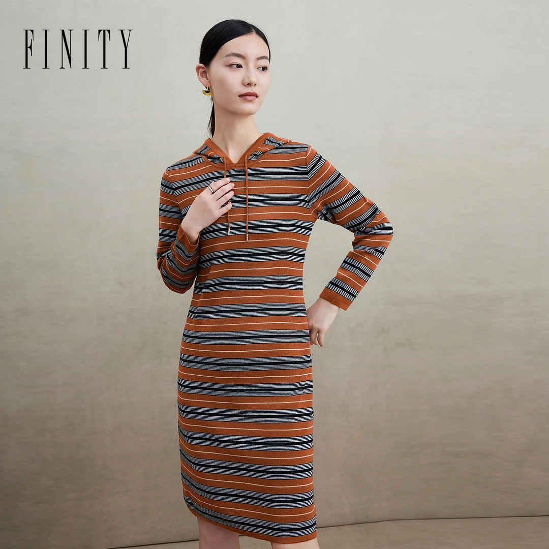 【粉丝专享】 FINITY 连衣裙气质针织复古气质时尚休闲 F20UD5004N