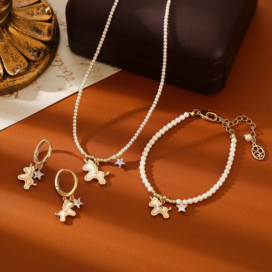 铜合金仿珍珠手链 ★梦独角兽★2563天然贝壳施家米珠轻奢手链