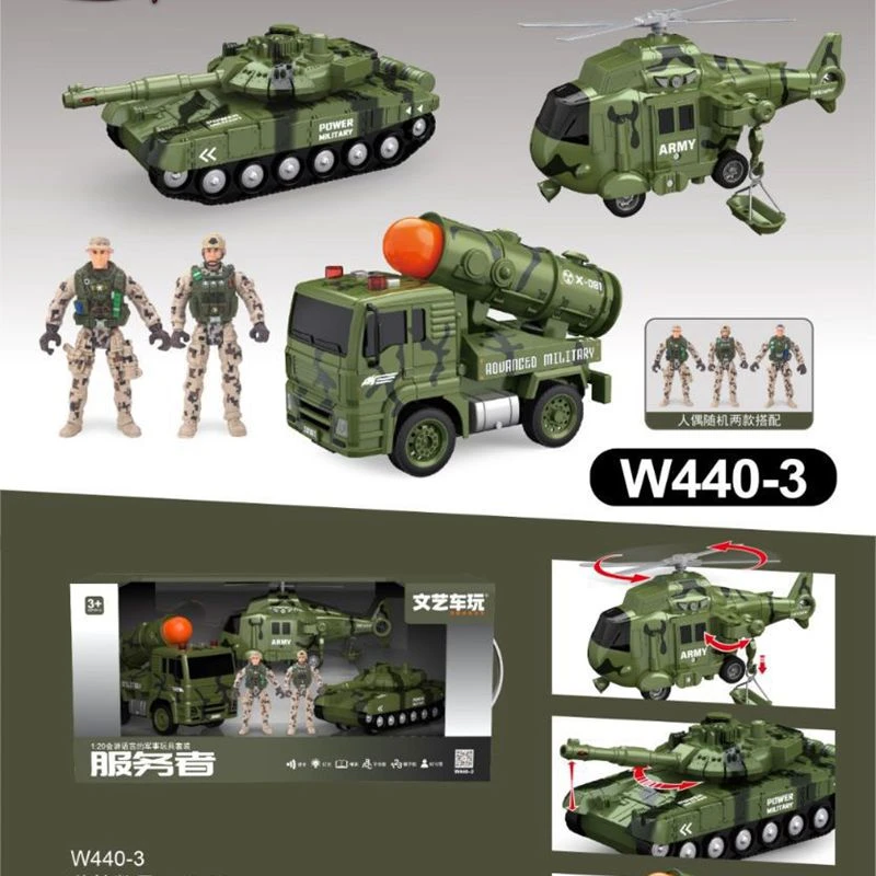 文艺会讲语言的军事车声光惯性炮车模直升飞机坦克男孩儿童玩具