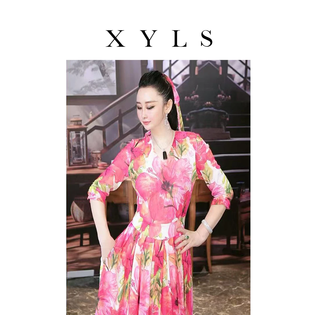 女装连衣裙弹力印花T006756-1