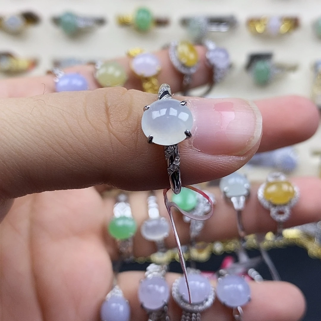 翡翠银S925镶嵌戒指