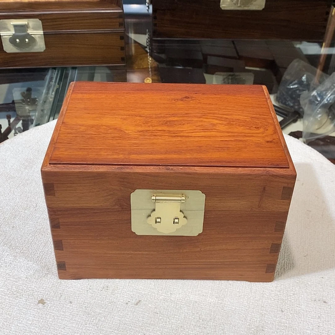 大果紫檀（缅甸花梨）独板首饰盒20/15/13