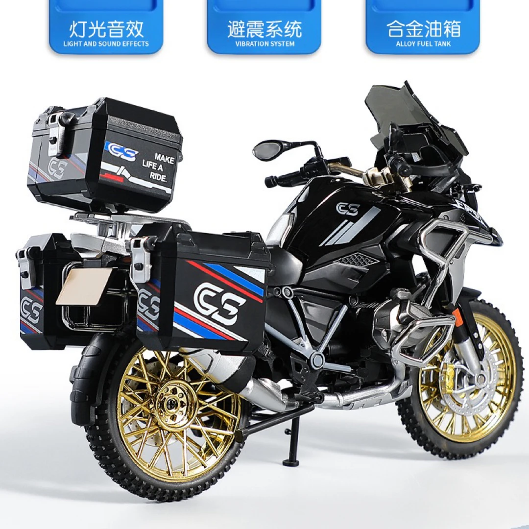 新款高端宝马水鸟R1250GS合金Adv摩托车摆件玩具模型男孩仿真礼物