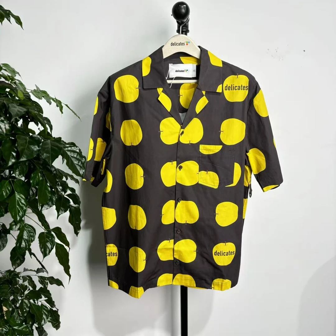 T P-1 24秋季潮牌男款印花休闲短袖衬衫 SC154